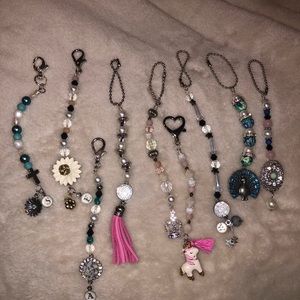 Handmade Beaded Keychains or Bag Tag, Jewelry